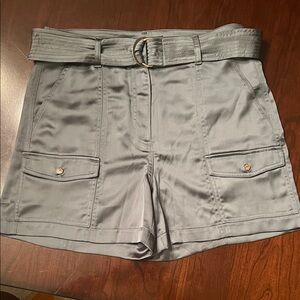 White House Black Market Olive Green Cargo Shorts with Belt